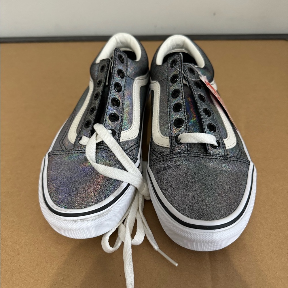 Oil slick? Vans. SIZE 7.5 for women and 6.0 for men